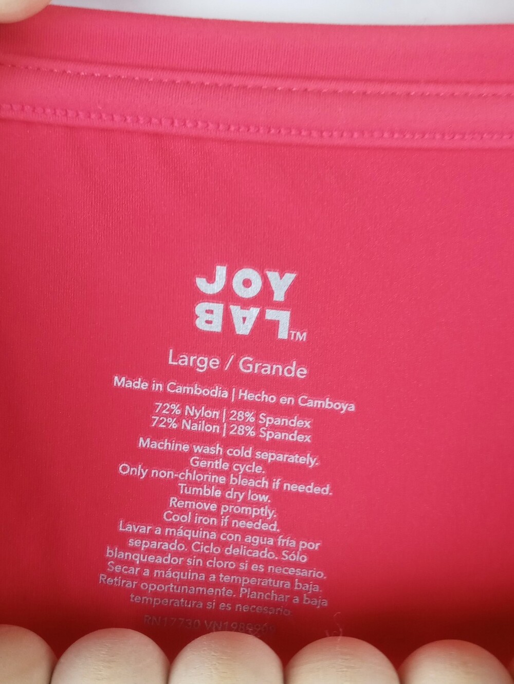 Joy Lab Women's size L bright coral crewneck criss cross back cropped workout - Picture 6 of 8